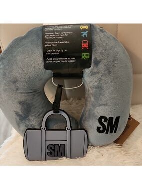 Steve Madden Light Gray Travel Neck Pillow with Memory Foam